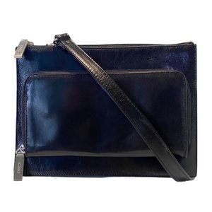 Hobo Convertible Black Leather Wallet Clutch Shoulder Bag